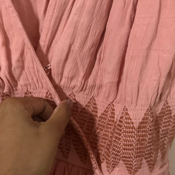 Free people Devon gauzy casual Pink Maxi Dress Sz large L - Picture 6 of 13